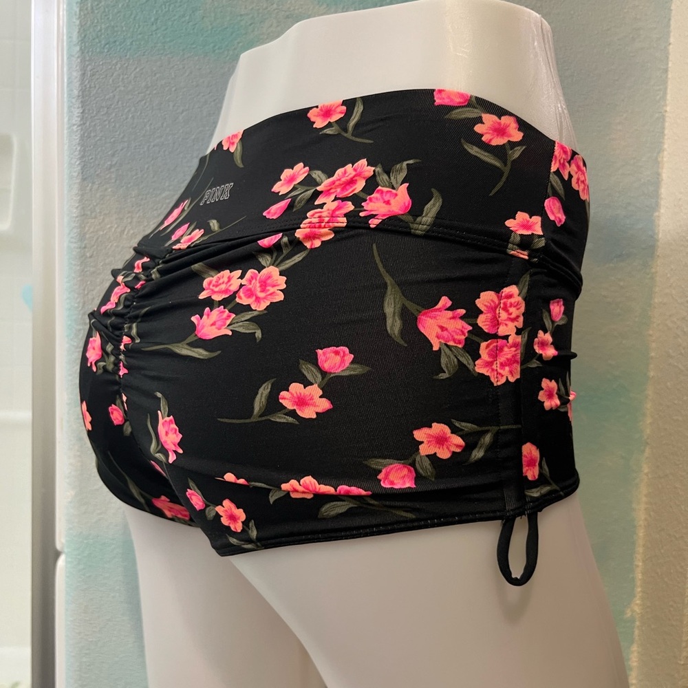 NWT PINK Sport Black & Pink Floral Gym to Swim Bottoms - Picture 6 of 7